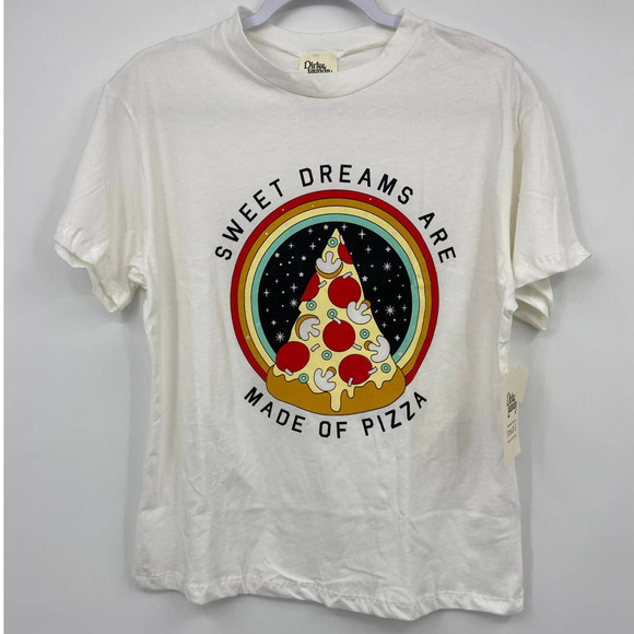 Dirtee Laundry Womens Sweet Dreams Are Made of Pizza Tshirt NEW Large - Picture 8 of 9